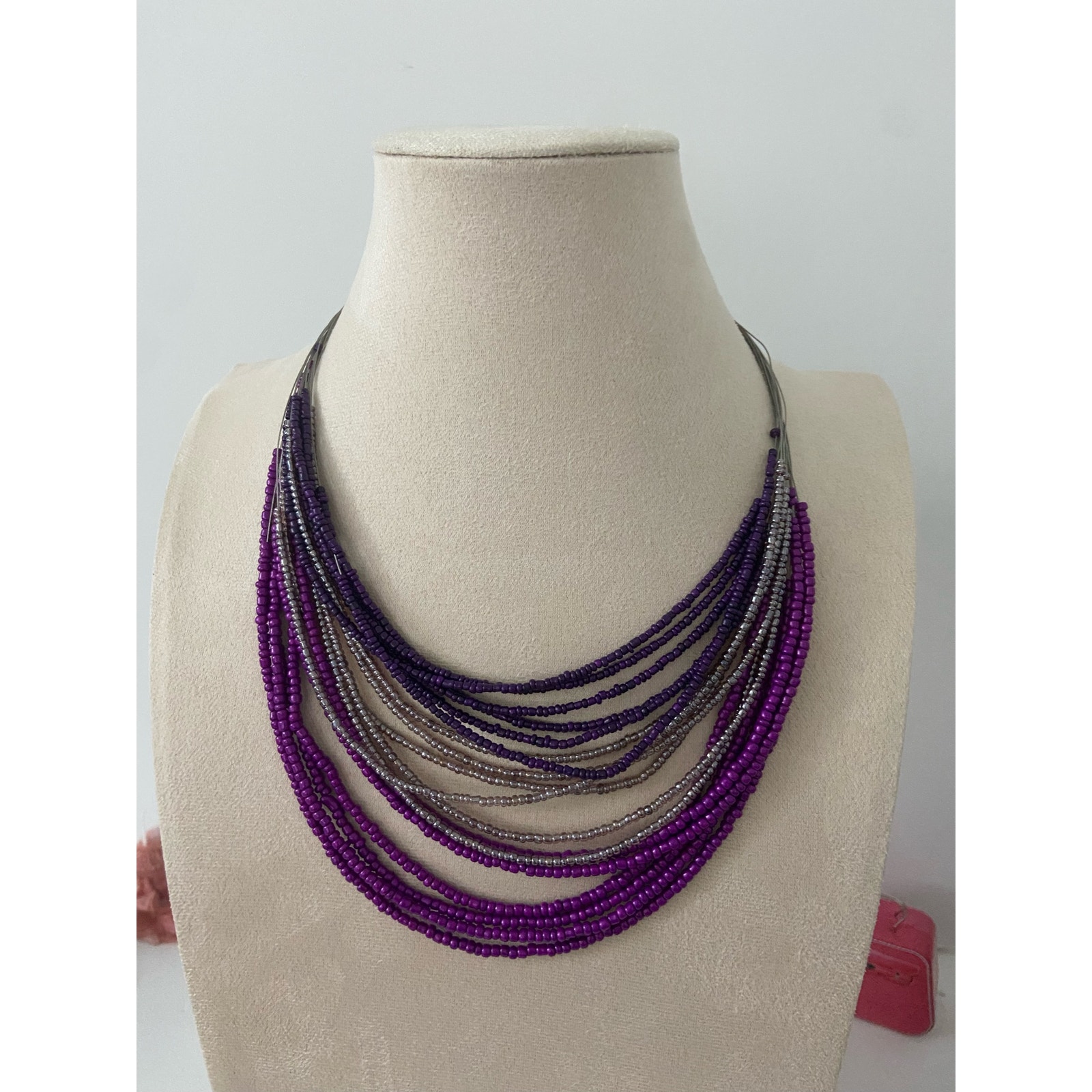 Mixit Layered Purple Bead Necklace